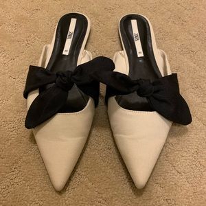 Zara Flat Mules with Bow